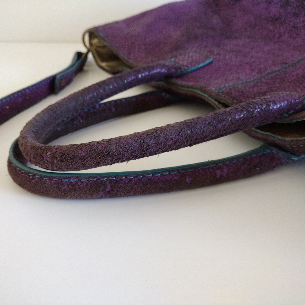 Liebeskind Berlin Metallic Purple Leather Convertible Bag Large - Picture 8 of 16
